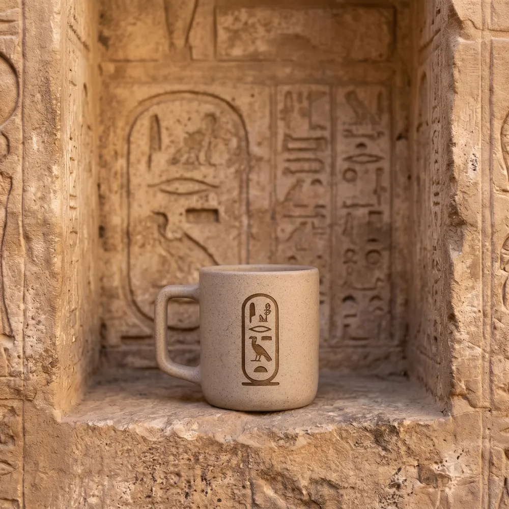 مج بخرطوش هيروغليفي محفور في نصه